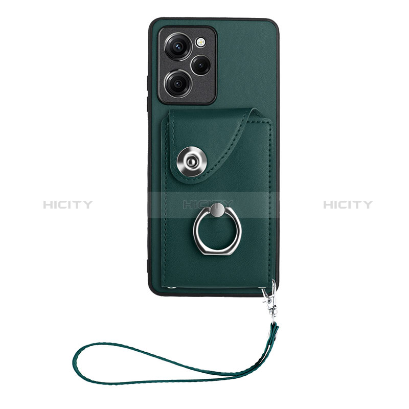 Coque Silicone Gel Motif Cuir Housse Etui BF1 pour Xiaomi Redmi Note 12 Pro Speed 5G Vert Nuit Plus