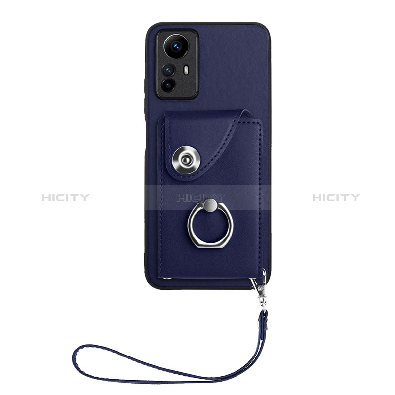 Coque Silicone Gel Motif Cuir Housse Etui BF1 pour Xiaomi Redmi Note 12S Bleu Plus