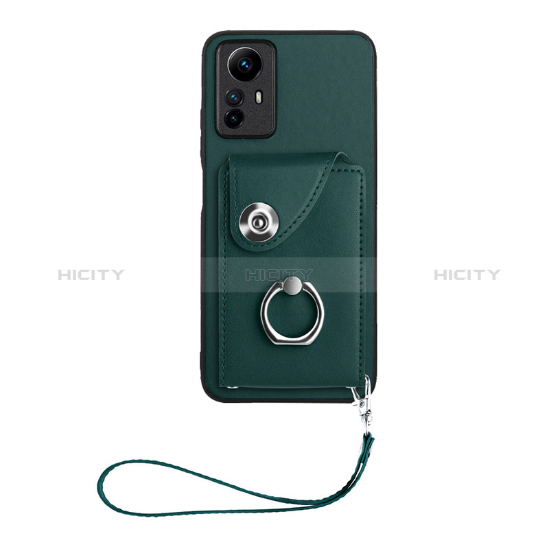 Coque Silicone Gel Motif Cuir Housse Etui BF1 pour Xiaomi Redmi Note 12S Vert Nuit Plus