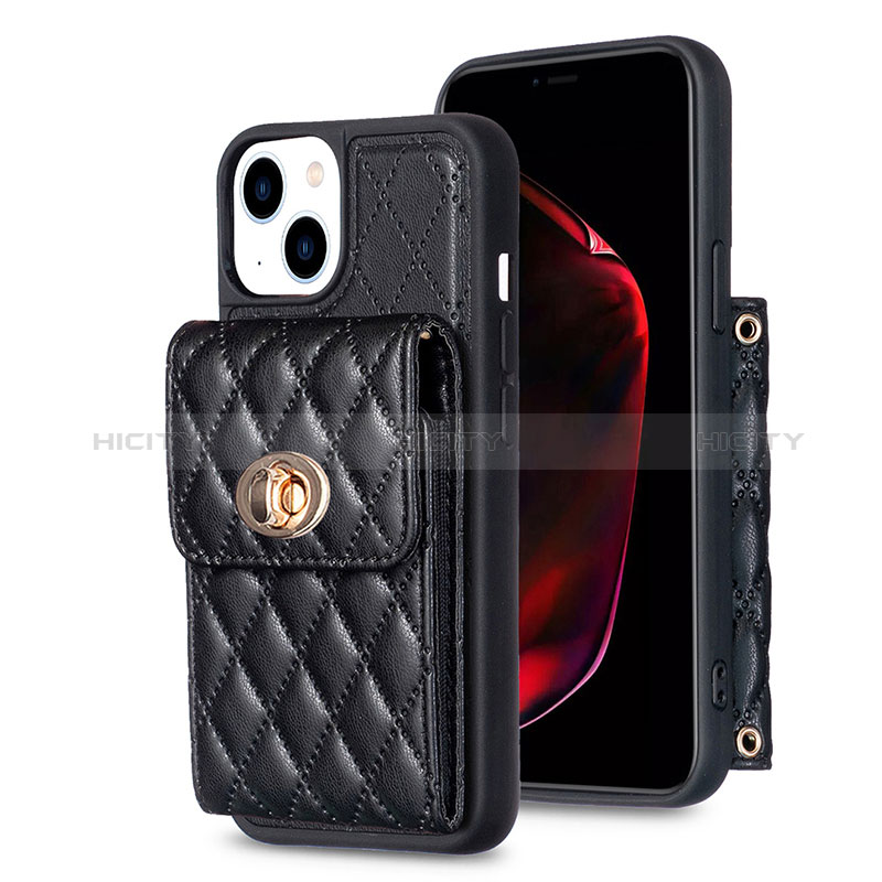 Coque Silicone Gel Motif Cuir Housse Etui BF2 pour Apple iPhone 14 Plus Noir Plus