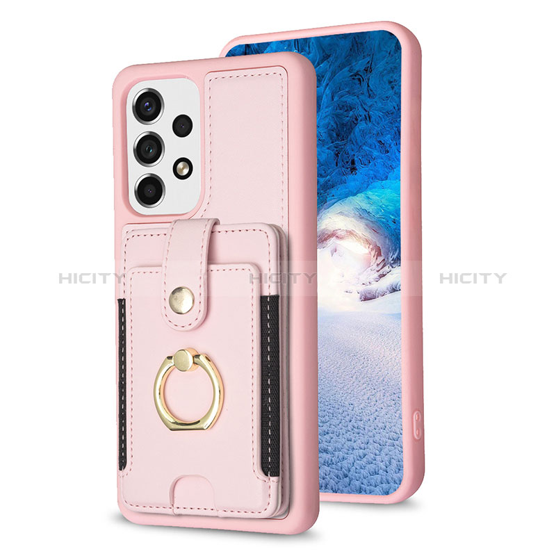 Coque Silicone Gel Motif Cuir Housse Etui BF2 pour Samsung Galaxy A13 4G Or Rose Plus