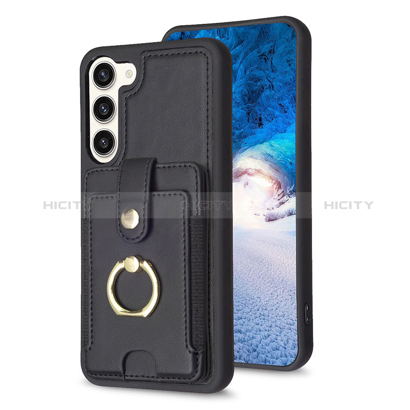 Coque Silicone Gel Motif Cuir Housse Etui BF2 pour Samsung Galaxy S22 5G Noir Plus