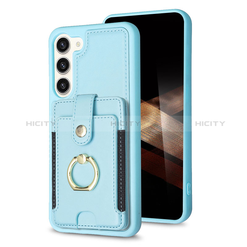 Coque Silicone Gel Motif Cuir Housse Etui BF2 pour Samsung Galaxy S24 5G Bleu Clair Plus