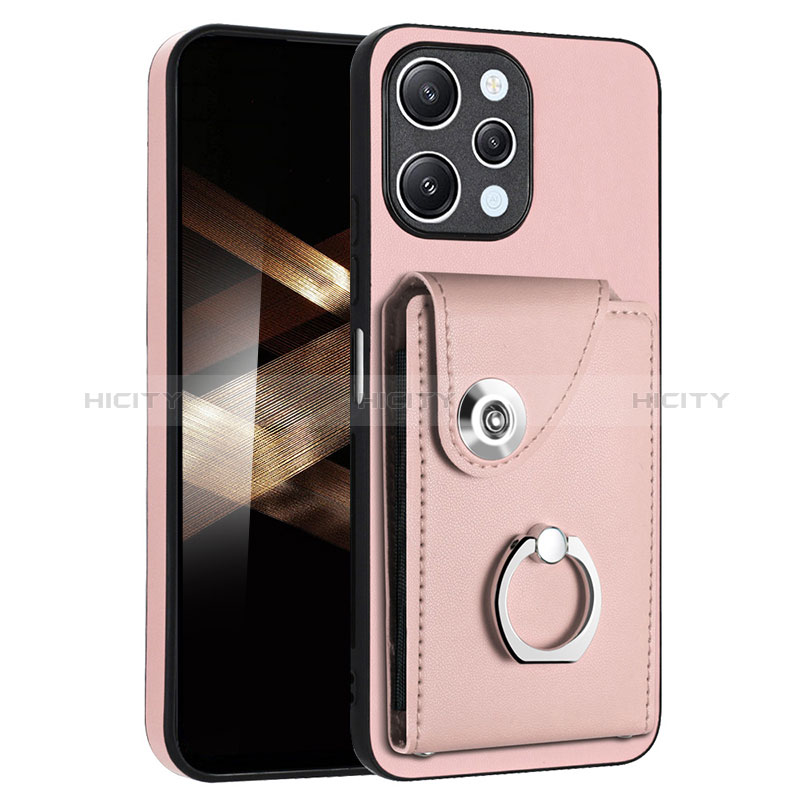 Coque Silicone Gel Motif Cuir Housse Etui BF2 pour Xiaomi Poco M6 Pro 5G Or Rose Plus