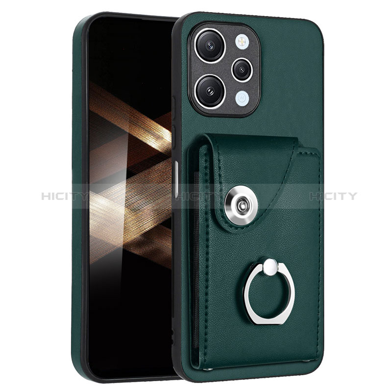 Coque Silicone Gel Motif Cuir Housse Etui BF2 pour Xiaomi Poco M6 Pro 5G Vert Nuit Plus