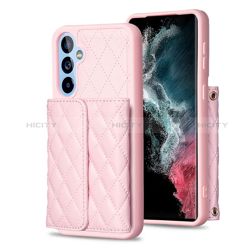 Coque Silicone Gel Motif Cuir Housse Etui BF3 pour Samsung Galaxy A54 5G Or Rose Plus