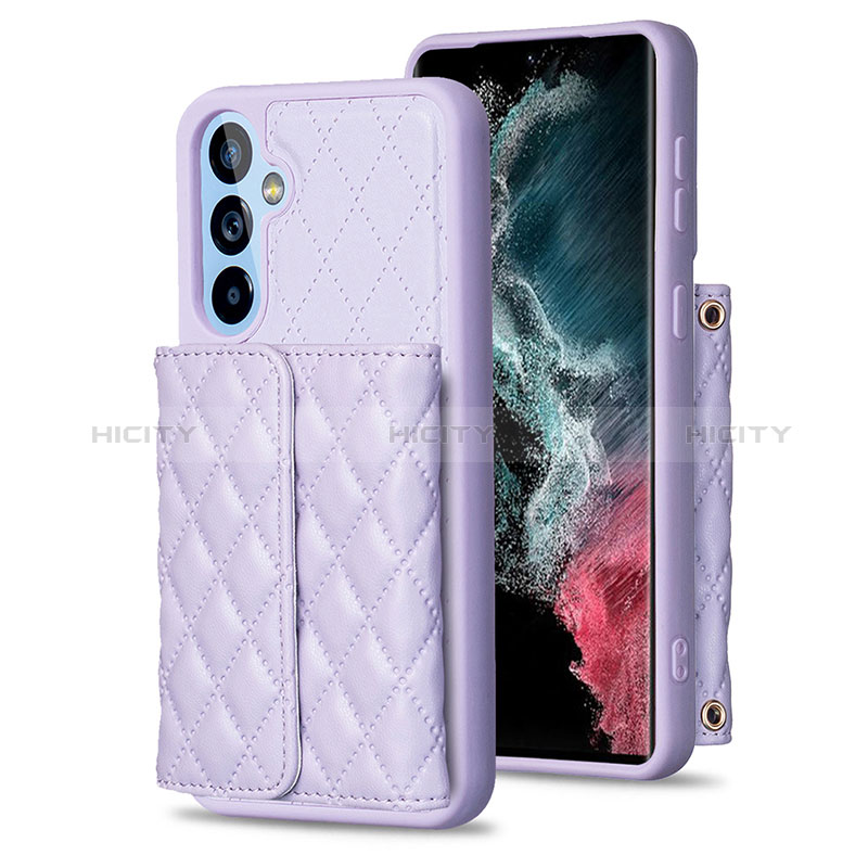 Coque Silicone Gel Motif Cuir Housse Etui BF3 pour Samsung Galaxy A54 5G Violet Clair Plus