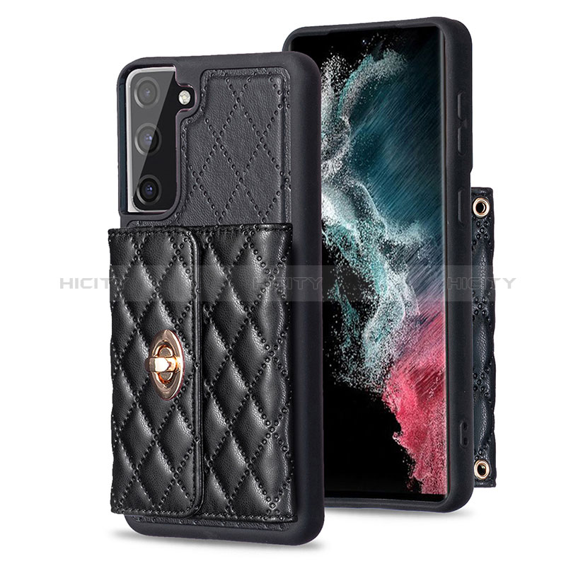 Coque Silicone Gel Motif Cuir Housse Etui BF3 pour Samsung Galaxy S21 FE 5G Noir Plus