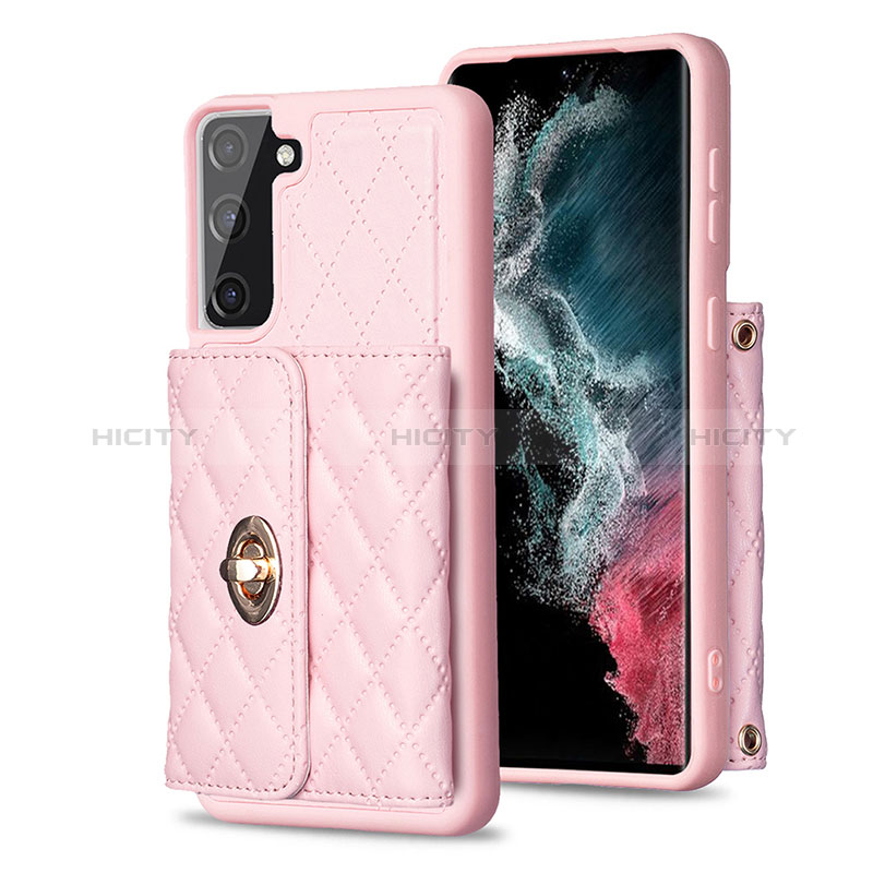 Coque Silicone Gel Motif Cuir Housse Etui BF3 pour Samsung Galaxy S21 FE 5G Or Rose Plus