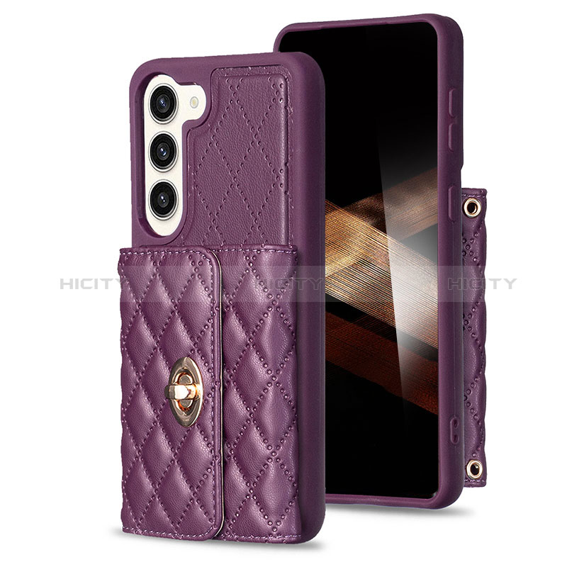 Coque Silicone Gel Motif Cuir Housse Etui BF3 pour Samsung Galaxy S24 Plus 5G Violet Plus