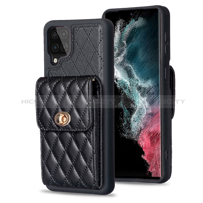 Coque Silicone Gel Motif Cuir Housse Etui BF4 pour Samsung Galaxy A12 5G Noir Plus