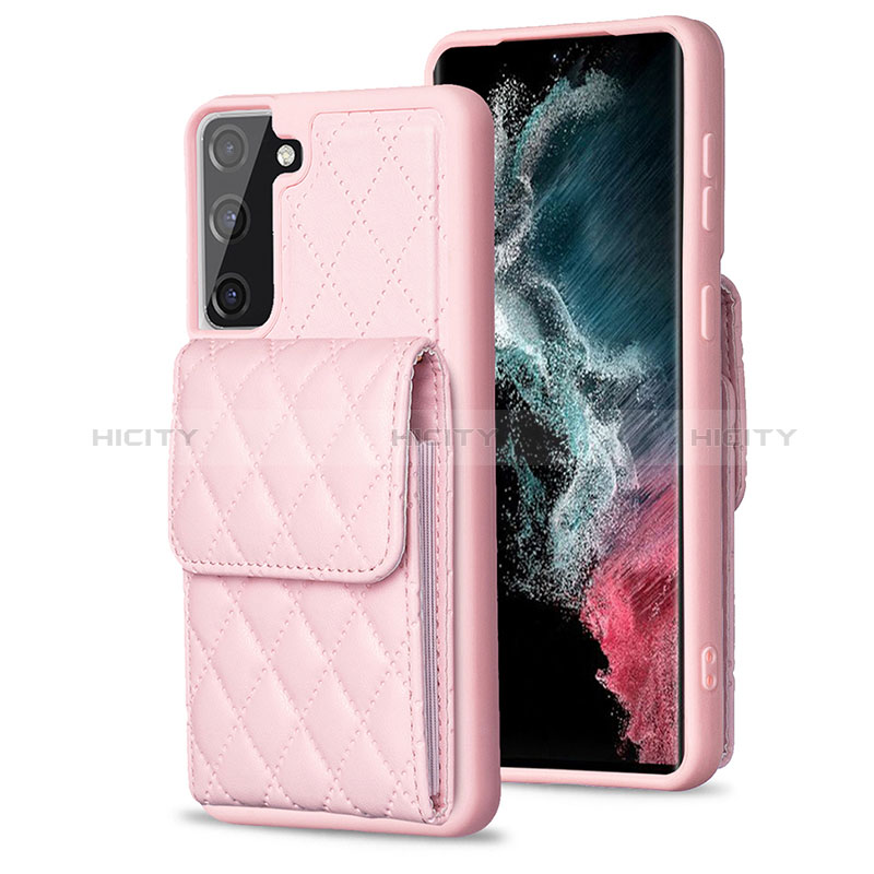 Coque Silicone Gel Motif Cuir Housse Etui BF4 pour Samsung Galaxy S21 FE 5G Or Rose Plus