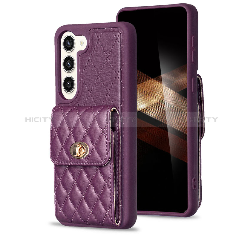 Coque Silicone Gel Motif Cuir Housse Etui BF4 pour Samsung Galaxy S24 5G Violet Plus