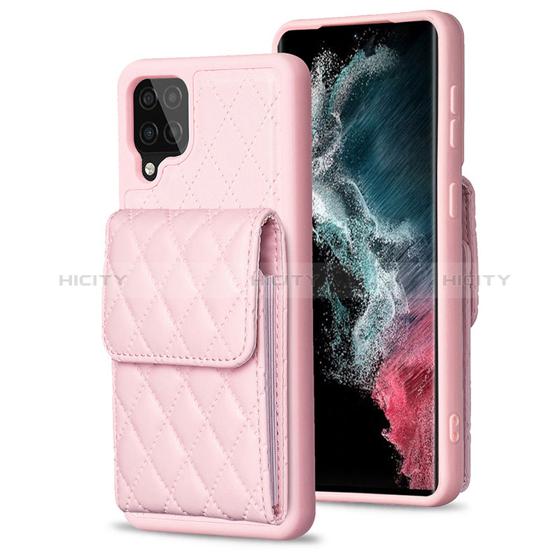 Coque Silicone Gel Motif Cuir Housse Etui BF6 pour Samsung Galaxy A12 5G Or Rose Plus