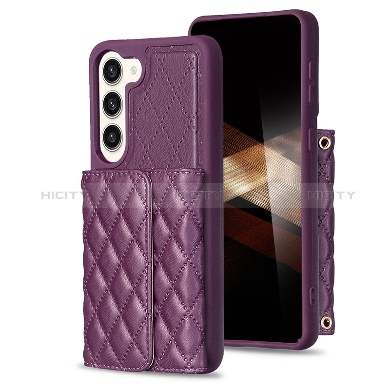 Coque Silicone Gel Motif Cuir Housse Etui BF6 pour Samsung Galaxy S24 5G Violet Plus