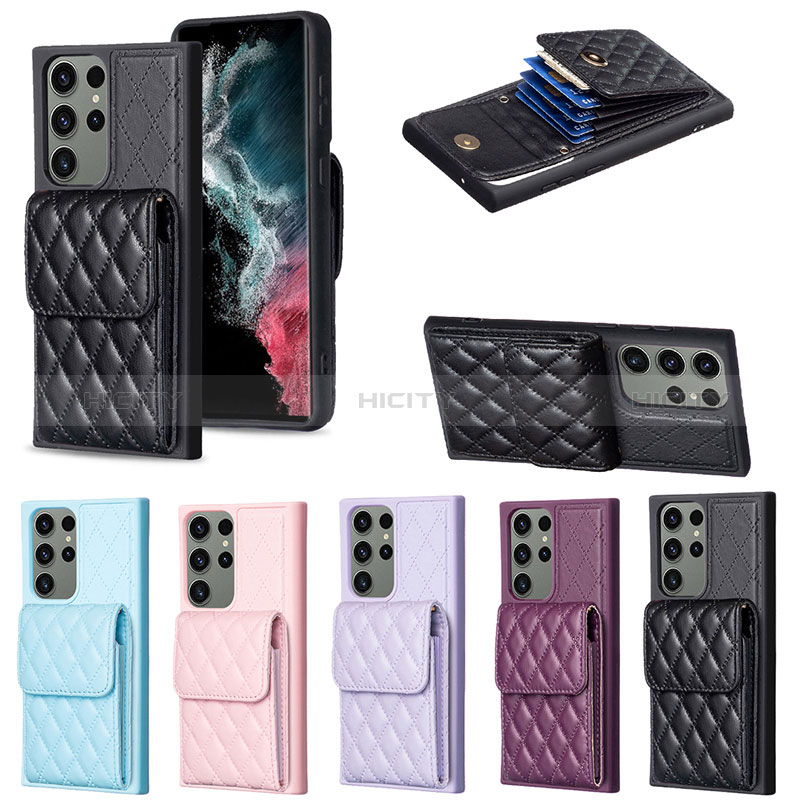 Coque Silicone Gel Motif Cuir Housse Etui BF6 pour Samsung Galaxy S24 Ultra 5G Plus