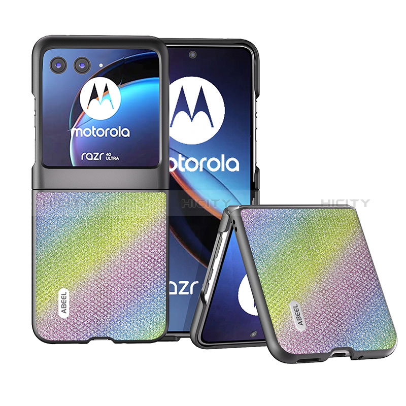 Coque Silicone Gel Motif Cuir Housse Etui BH6 pour Motorola Moto Razr 40 Ultra 5G Plus