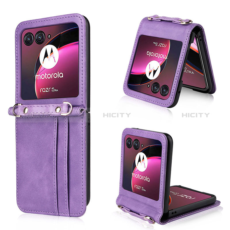 Coque Silicone Gel Motif Cuir Housse Etui BY5 pour Motorola Moto Razr 40 Ultra 5G Plus