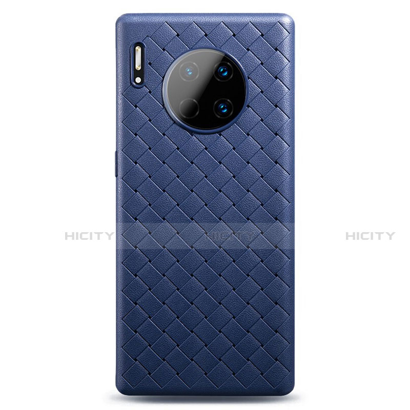 Coque Silicone Gel Motif Cuir Housse Etui D01 pour Huawei Mate 30 5G Bleu Plus