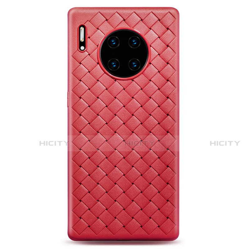 Coque Silicone Gel Motif Cuir Housse Etui D01 pour Huawei Mate 30 5G Rouge Plus