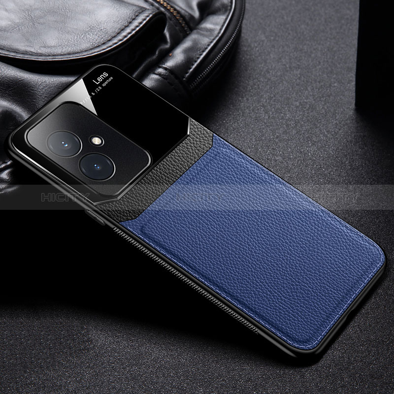 Coque Silicone Gel Motif Cuir Housse Etui FL1 pour Huawei Honor 100 5G Bleu Plus