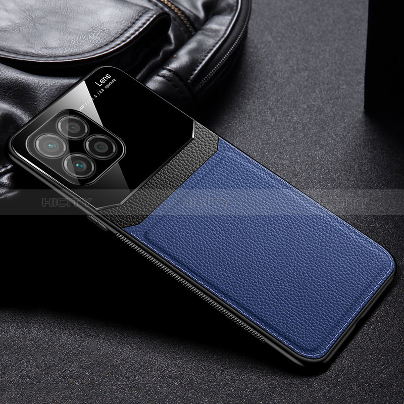 Coque Silicone Gel Motif Cuir Housse Etui FL1 pour Huawei Honor 70 Lite 5G Bleu Plus