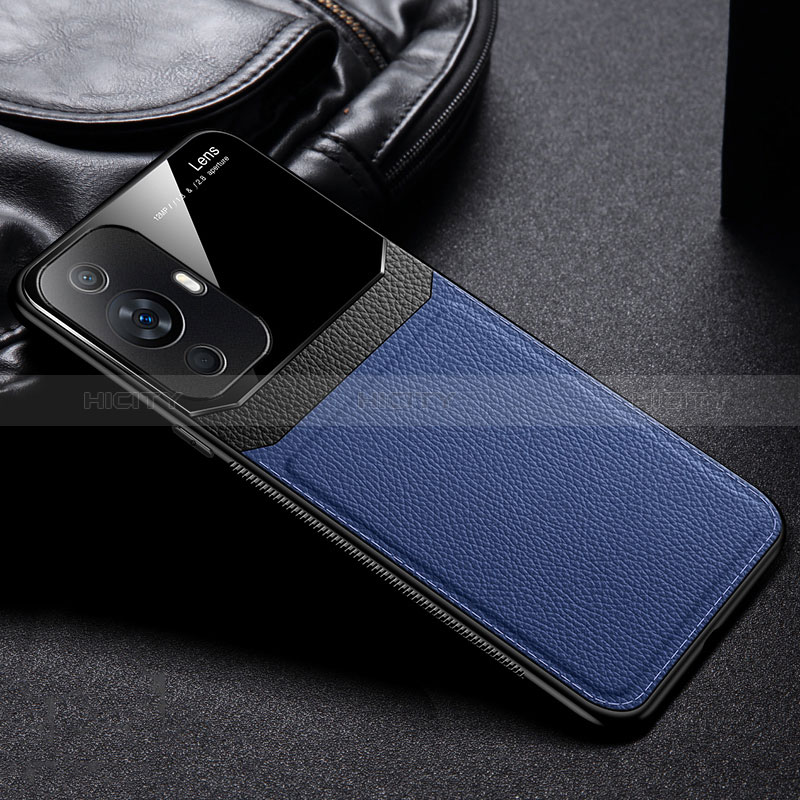 Coque Silicone Gel Motif Cuir Housse Etui FL1 pour Huawei Nova 11 Bleu Plus