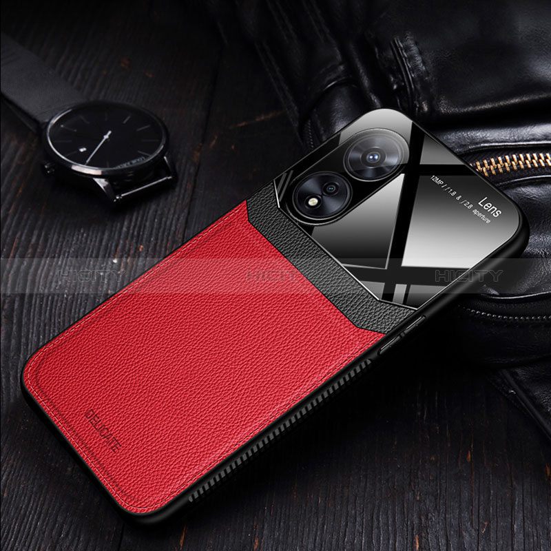 Coque Silicone Gel Motif Cuir Housse Etui FL1 pour Oppo A1 Pro 5G Plus