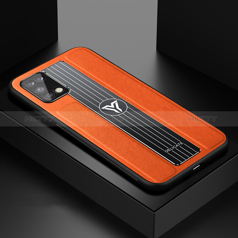 Coque Silicone Gel Motif Cuir Housse Etui FL1 pour Samsung Galaxy A02s Orange Plus