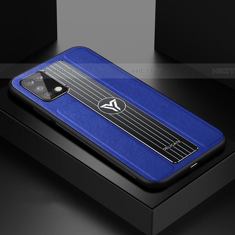 Coque Silicone Gel Motif Cuir Housse Etui FL1 pour Samsung Galaxy A03s Bleu Plus