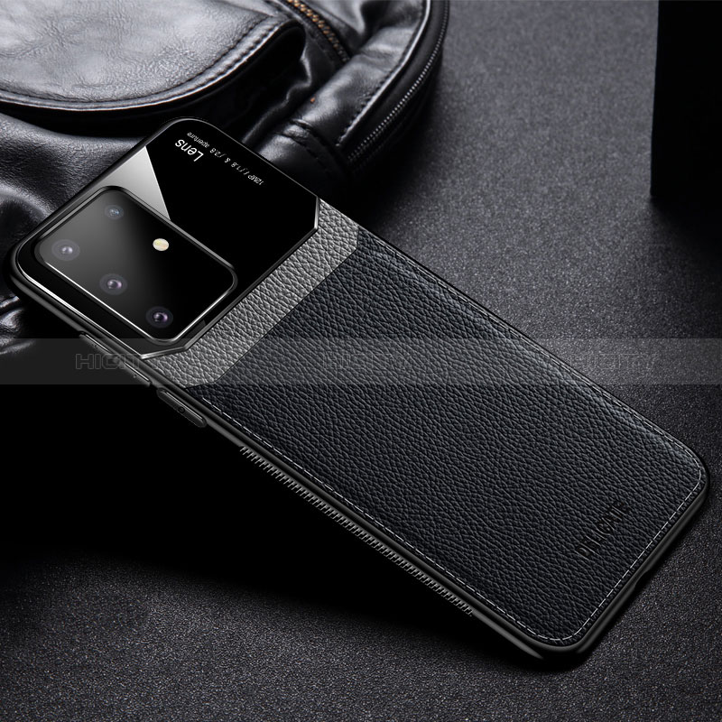 Coque Silicone Gel Motif Cuir Housse Etui FL1 pour Samsung Galaxy A81 Noir Plus