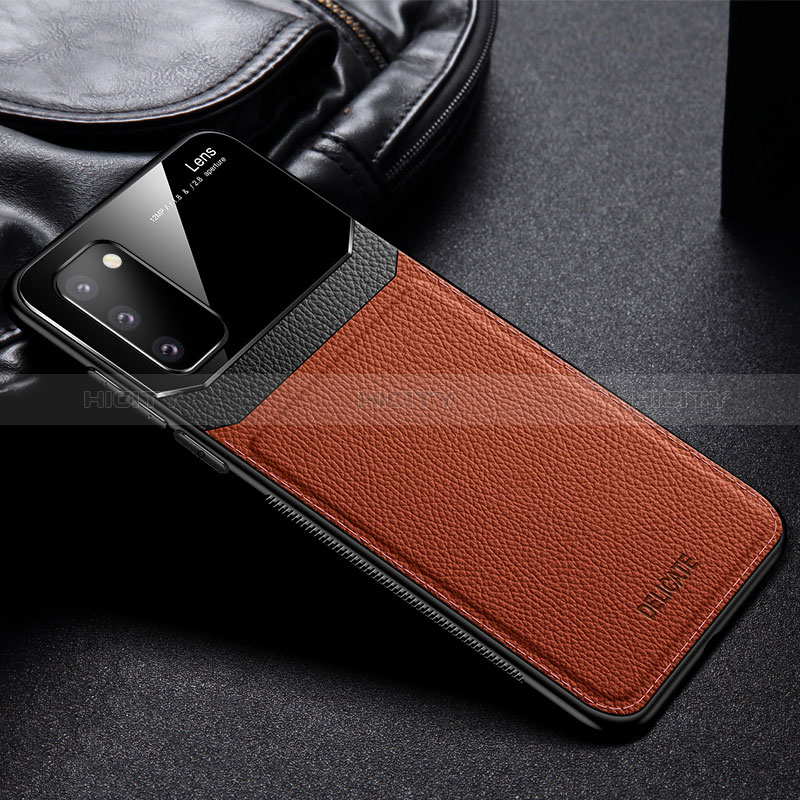 Coque Silicone Gel Motif Cuir Housse Etui FL1 pour Samsung Galaxy S20 FE (2022) 5G Marron Plus