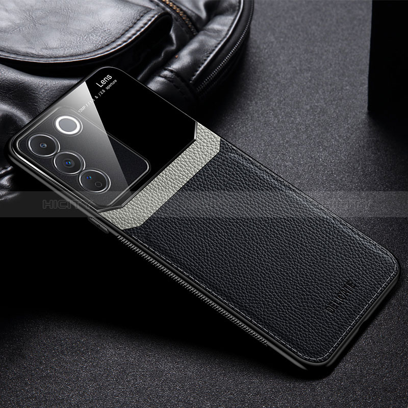 Coque Silicone Gel Motif Cuir Housse Etui FL1 pour Vivo V27e 5G Plus