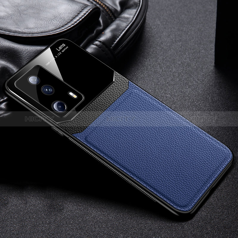 Coque Silicone Gel Motif Cuir Housse Etui FL1 pour Xiaomi Mi 12 Lite NE 5G Bleu Plus