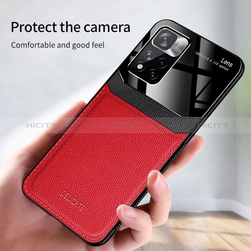 Coque Silicone Gel Motif Cuir Housse Etui FL1 pour Xiaomi Poco M4 Pro 5G Plus