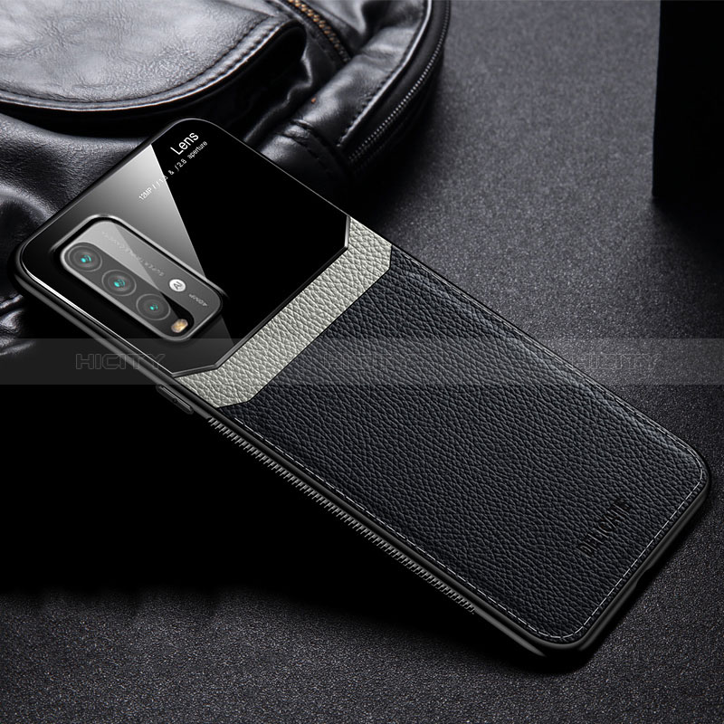 Coque Silicone Gel Motif Cuir Housse Etui FL1 pour Xiaomi Redmi 9 Power Noir Plus