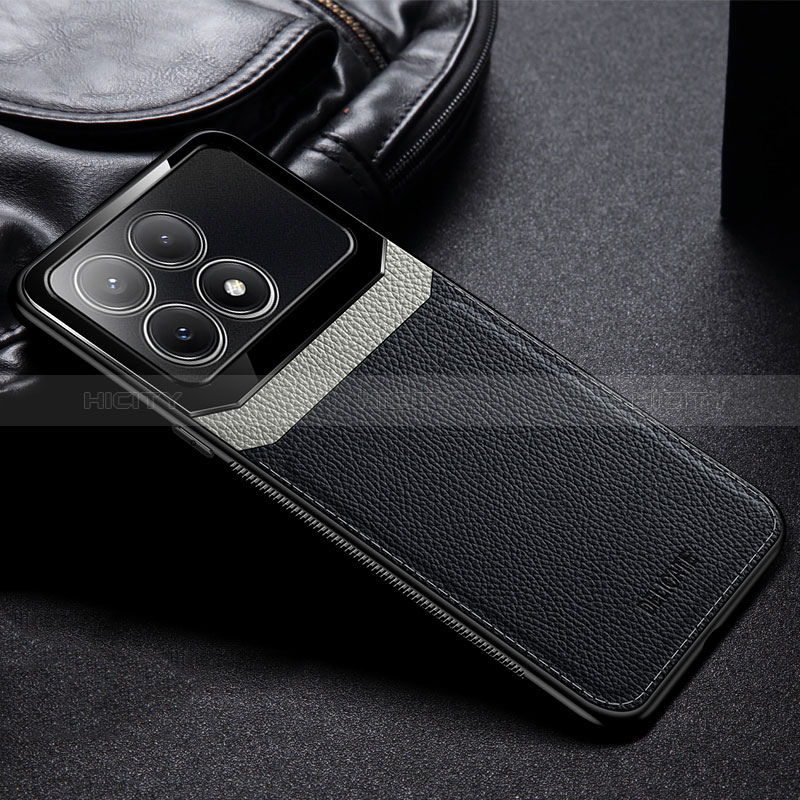 Coque Silicone Gel Motif Cuir Housse Etui FL1 pour Xiaomi Redmi K70 Pro 5G Noir Plus