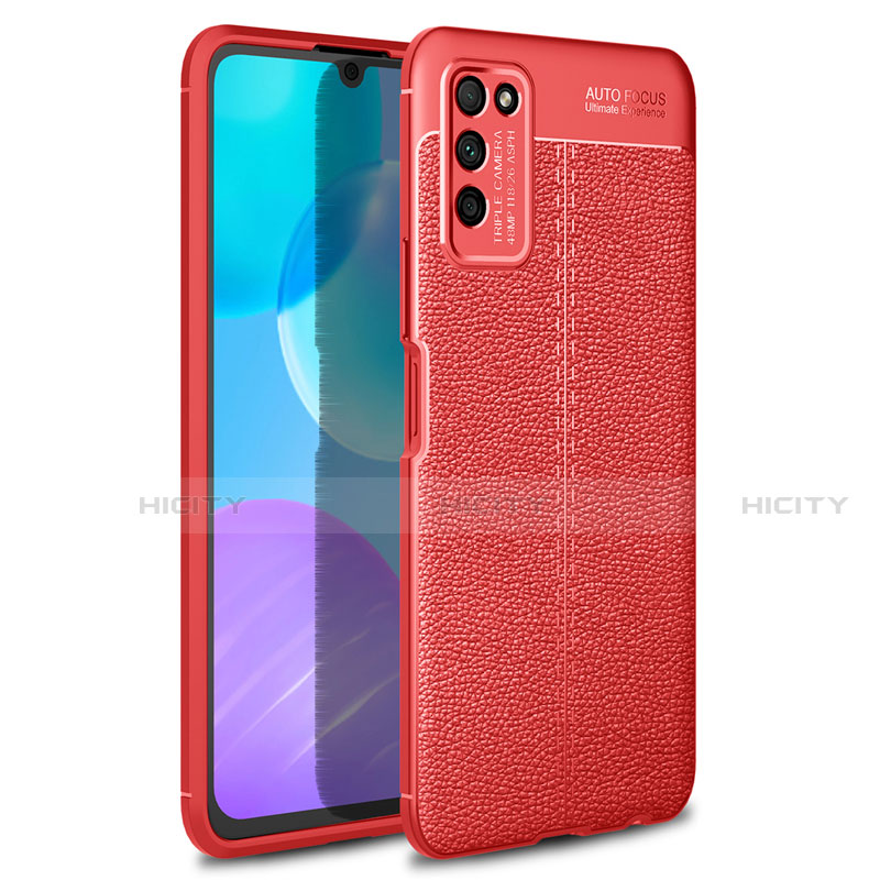 Coque Silicone Gel Motif Cuir Housse Etui H01 pour Huawei Honor 30 Lite 5G Rouge Plus