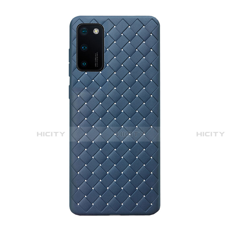 Coque Silicone Gel Motif Cuir Housse Etui H01 pour Huawei Honor V30 5G Bleu Plus