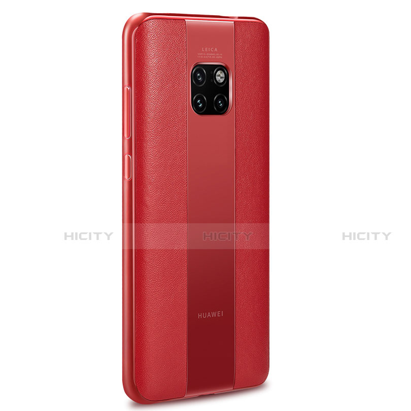 Coque Silicone Gel Motif Cuir Housse Etui H01 pour Huawei Mate 20 RS Rouge Plus