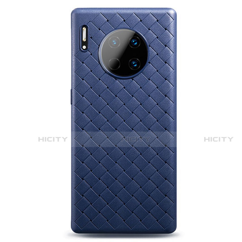 Coque Silicone Gel Motif Cuir Housse Etui H01 pour Huawei Mate 30 Bleu Plus