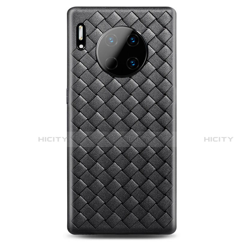 Coque Silicone Gel Motif Cuir Housse Etui H01 pour Huawei Mate 30 Pro 5G Noir Plus