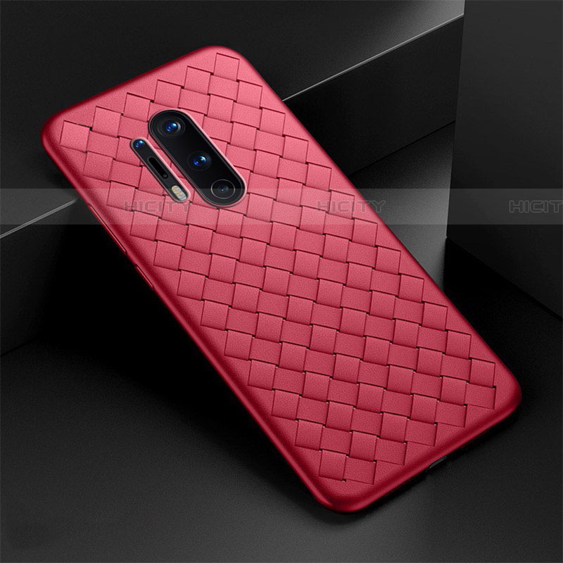 Coque Silicone Gel Motif Cuir Housse Etui H01 pour OnePlus 8 Pro Noir Plus