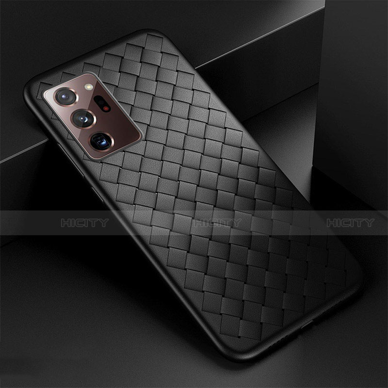 Coque Silicone Gel Motif Cuir Housse Etui H01 pour Samsung Galaxy Note 20 Ultra 5G Noir Plus