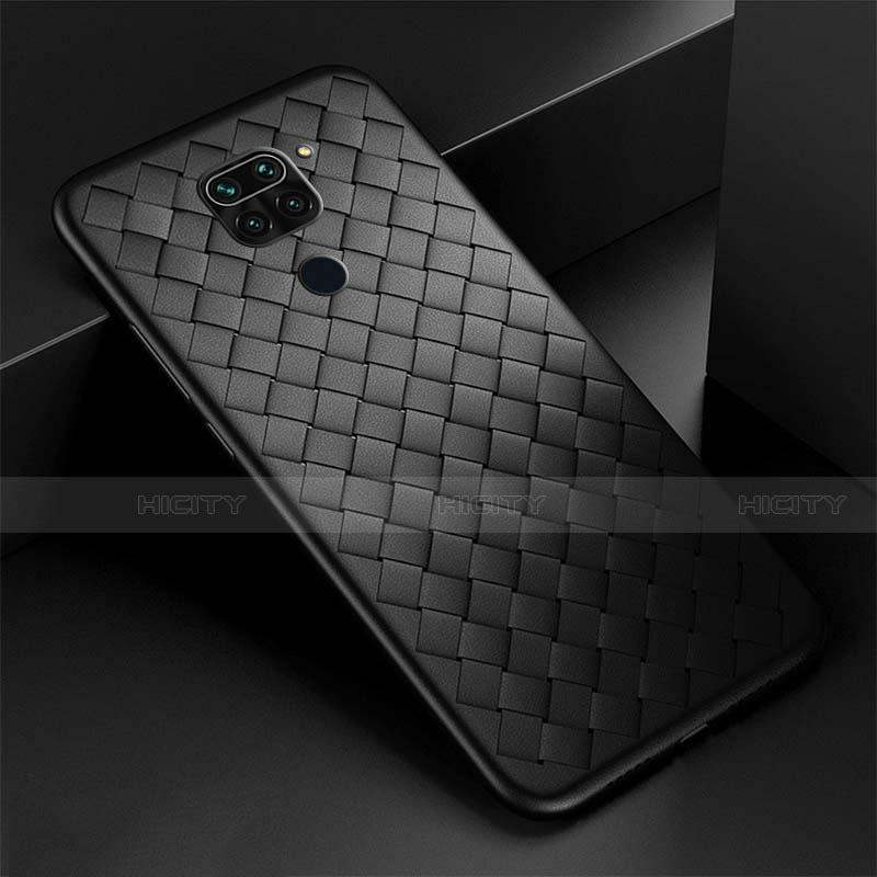 Coque Silicone Gel Motif Cuir Housse Etui H01 pour Xiaomi Redmi 10X 4G Noir Plus