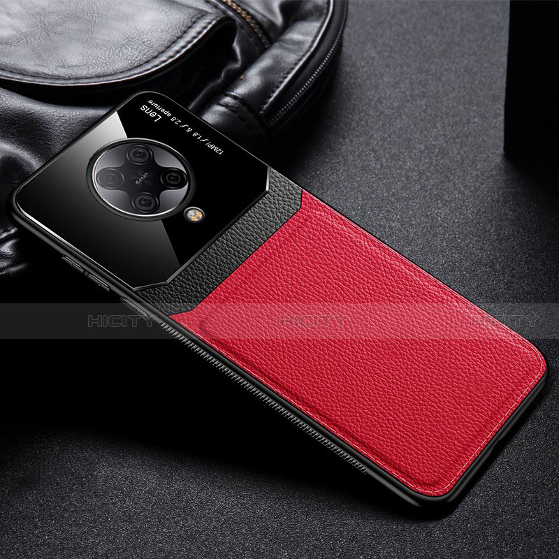 Coque Silicone Gel Motif Cuir Housse Etui H01 pour Xiaomi Redmi K30 Pro Zoom Rouge Plus