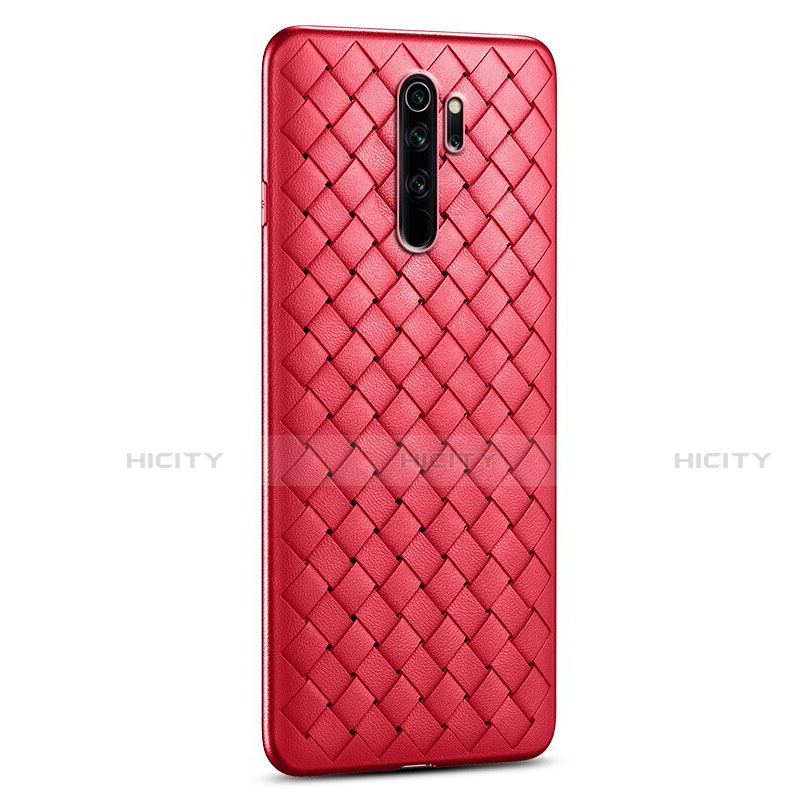 Coque Silicone Gel Motif Cuir Housse Etui H01 pour Xiaomi Redmi Note 8 Pro Rouge Plus