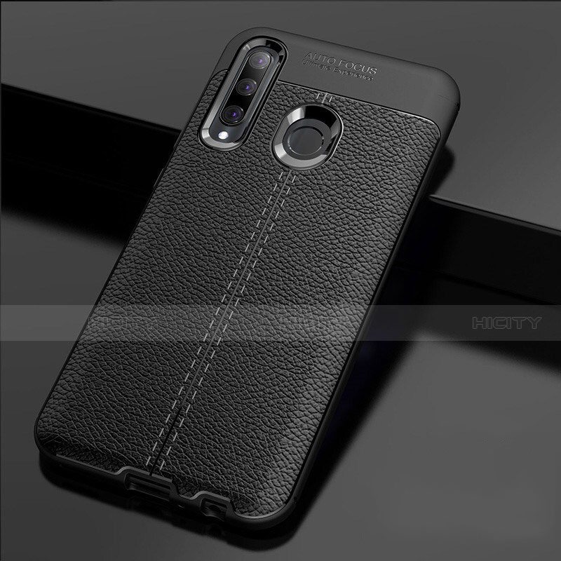 Coque Silicone Gel Motif Cuir Housse Etui H02 pour Huawei Honor 20 Lite Noir Plus