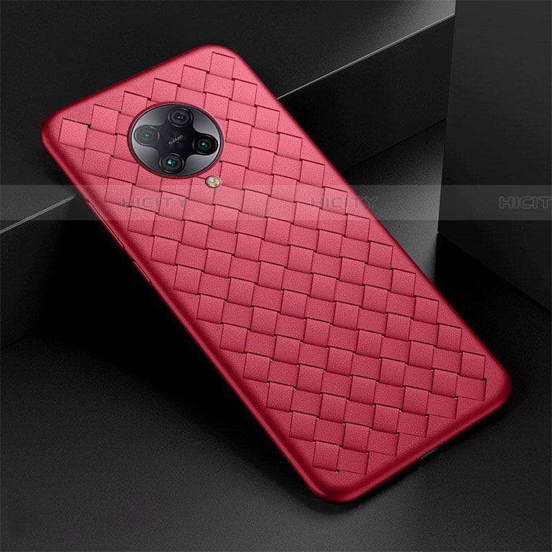 Coque Silicone Gel Motif Cuir Housse Etui H02 pour Xiaomi Redmi K30 Pro 5G Rouge Plus