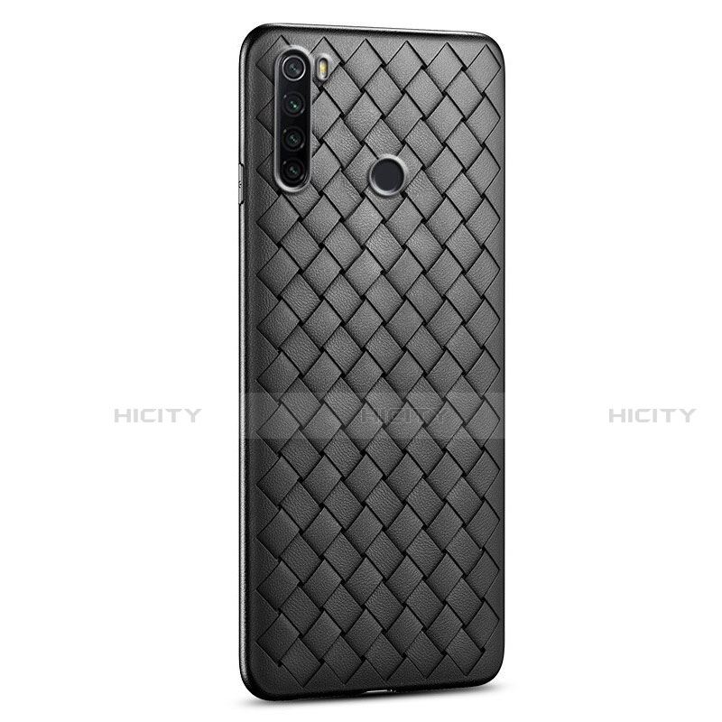 Coque Silicone Gel Motif Cuir Housse Etui H02 pour Xiaomi Redmi Note 8 (2021) Noir Plus